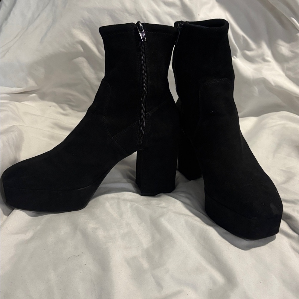 Black Platform Ankle Boots - Picture 2 of 10